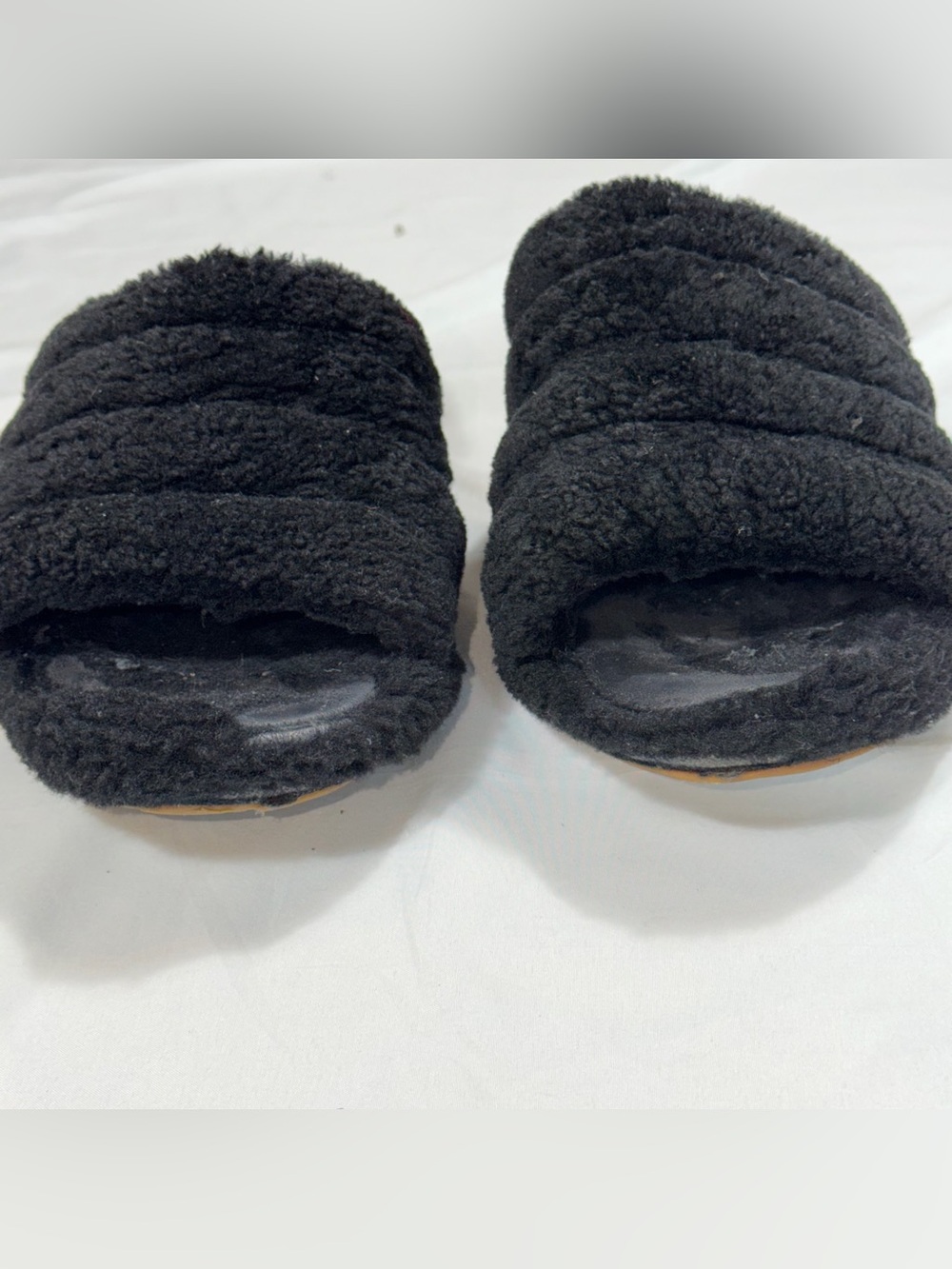 UGG Fluff Yeah Black Shearling Slingback Slide Slippers Women’s 11 - Picture 4 of 9